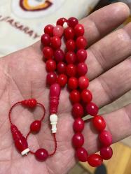 Orijinal eski alman habbeden Osmanlı Miskevi (mercan) bağa  tespih