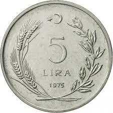 MADENİ 5 LİRA 1975