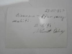 '' 23 Aralık 1947, Bizans'ın Tekfur Sarayı muhiti  '' Mehmet Özkoç notlu, Siyah Beyaz Fotoğraf - 6/8.5 cm.