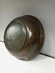 Antika Osmanlı Dönem Yazılı Nadir Bronz Çanak - Tabak