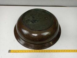 Antika Osmanlı Dönem Yazılı Nadir Bronz Çanak - Tabak