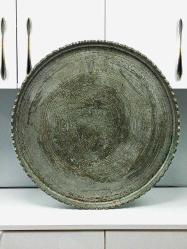 Muazzam Antika Osmanlı Dönem Damgalı Yığma Kenar Bakır Sini - Tepsi