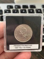 FRANSIZ POLİNEZYASI 1967 YILI 10 FRANK