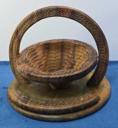 26 cm Çapında İç içe Geçmeli Kaldırıldığında Şekerlik Olarak Kullanılabilen Ahşap Dekoratif Nihale