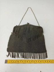 Antika 1800'ler Osmanlı Dönem El Örme Alpaka Bayan El Çantası