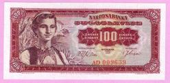 Yugoslavya, 100 Dinara, 1963, ÇİL, p73 (TK 17 229) ÇİL