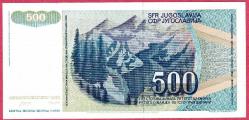 YUGOSLAVIA 500 DINARA 1990 UNC ÇİL