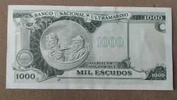 1972 YILI  MOZAMBİK 1000 ESCUDOS HİÇ KULLANILMAMIŞ