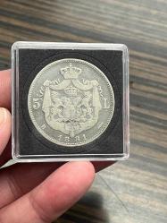 ROMANYA 1881 YILI 5 LEY GÜMÜŞ 37MM ÇAPINDA