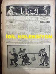 Osmanlıca Akbaba Mizah Dergisi-Gazetesi, Orijinal Dönem Basım, (Ottoman Magazine-Newspaper) - 7 Ağustos 1924 - Sayı: 175 - Rumi: 7 Ağustos 1340 - Karikatürist Ramiz Gökçe'nin Çalışması: Gazetelerden: Dahiliye Vekili Recep (Peker) Bey Haydar Paşa İstasyonu'nda İstikbale Gelen Hamallara: Sizi Asri Hamal Yapacağız! Demişlerdir - Laklakiyat: Yine Turşucu Cemal!..Şehzade Karakolunu, Turşu Kavanozuna Çeviren Meşhur Masist Cemal Efendi, Bu Sefer de Moda Gazinosunda Görünmüş.. - Sazdan Sözden: Asri Şarkı, Yusuf Ziya (Ortaç) - Nesr-i Kadim: Rüya-yı Saliha, Muharriri: Evliya-yı Cedid - Cemal Nadir Güler'in Karikatürü: Meclis-i Umum-ı Belediye İctimalarında Hayli Ter Döktükten Sonra Şehremininin Emanet Memurlarına Tavsiyesi - Cemal Nadir Güler'in Karikatürü: Turşucu Cemal Moda'ya Gitmiş mi, Gitmemiş mi? - Ecnebi Karikatürleri