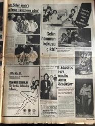 HAFTA SONU GAZETESİ DOĞUM GÜNÜ HEDİYESİ  ( Turkish Newspaper ) - 12 AĞUSTOS 1977 -TAM TAKIM 12 SAYFADIR -Türkan Şoray-Nazan Şoray-Rüçhan Adlı-Seyfet Adlı-Bahar Erdeniz-Sevda Karaca-Seher Şeniz-İskender Doğan-Ayşe Doğan-Bayram Doğan-Bülent Ersoy-Fahrettin Aslan-Elif Pektaş-Ekber Berk-Naşi Nadi-Meral Kuyucu-Naciye Nadi-Meral Kuyucu-Sümer Günay-Hale Soygazi-Ahmet Özhan-Nükhet Duru-Seher Dilgimen-Prens Charles-Prenses Diana-Gönül Yazar-Cüneyt Göksu-Zeki Müren-Taner Şener-Roger Vadim-Brigitte Bardot-Annette Stroyberg-Catherine Deneuve-Jane Fonda-Catherine Schneider-Asu Maralman-Seyyal Taner-Turan Güneş-Naim Alkan-Burhan B.-Bülent Kınay-“Bu iş bitecek”-Kaynanagelin yanyana-Kördüğümün çözümü Rüçhan Adlı’ya kaldı-Bahar Erdeniz’in Kumburgaz’daki esrarengiz dayısı-Milyoner sevgiliden kala kala bu kaldı!-İşte Seher Şeniz’i intihara sürükleyen adam!-Gelin hanımın kokusu çıktı!-11 Ağustos 1977 bugün artık özgürüm-O gün hepsinde bir eksik vardı-“Yüzemiyorum çünkü huylanıyorum”-Tadıya bağlanan baskın