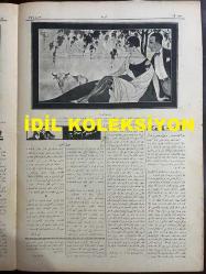 Osmanlıca Akbaba Mizah Dergisi-Gazetesi, Orijinal Dönem Basım, (Ottoman Magazine-Newspaper) - 11 Ağustos 1924 - Sayı: 176 - Rumi: 11 Ağustos 1340 - Karikatür: Kışladan Salona, Salondan Çiftliğe 