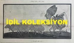 Osmanlıca Akbaba Mizah Dergisi-Gazetesi, Orijinal Dönem Basım, (Ottoman Magazine-Newspaper) - 11 Ağustos 1924 - Sayı: 176 - Rumi: 11 Ağustos 1340 - Karikatür: Kışladan Salona, Salondan Çiftliğe 