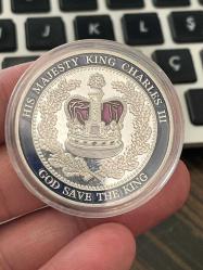 KRAL CHARLES 3. JUBİLE PLATİN MİNELİ 40 MM MADALYON