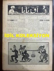 Osmanlıca Akbaba Mizah Dergisi-Gazetesi, Orijinal Dönem Basım, (Ottoman Magazine-Newspaper) - 7 Ağustos 1924 - Sayı: 175 - Rumi: 7 Ağustos 1340 - Karikatürist Ramiz Gökçe'nin Çalışması: Gazetelerden: Dahiliye Vekili Recep (Peker) Bey Haydar Paşa İstasyonu'nda İstikbale Gelen Hamallara: Sizi Asri Hamal Yapacağız! Demişlerdir - Laklakiyat: Yine Turşucu Cemal!..Şehzade Karakolunu, Turşu Kavanozuna Çeviren Meşhur Masist Cemal Efendi, Bu Sefer de Moda Gazinosunda Görünmüş.. - Sazdan Sözden: Asri Şarkı, Yusuf Ziya (Ortaç) - Nesr-i Kadim: Rüya-yı Saliha, Muharriri: Evliya-yı Cedid - Cemal Nadir Güler'in Karikatürü: Meclis-i Umum-ı Belediye İctimalarında Hayli Ter Döktükten Sonra Şehremininin Emanet Memurlarına Tavsiyesi - Cemal Nadir Güler'in Karikatürü: Turşucu Cemal Moda'ya Gitmiş mi, Gitmemiş mi? - Ecnebi Karikatürleri