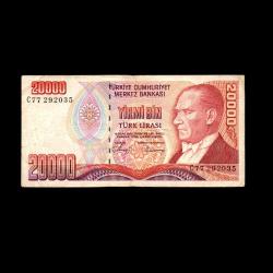 TÜRKİYE (1988) - 20.000 Lira (T-ÇT 6,5/10)