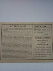 20 Ocak 1995-Orijinal Takvim Yaprağı-Doğum Günü-Söz,Nişan,Nikâh,Düğün ve Önemli Günler Hediyesi-Fatih Hak ve Hizmet Vakfı-Ayet/Hadis(R.Salihin:1/338)-Ziyaret Adabı-Sadi-Süngerler Tıbbın Hizmetinde