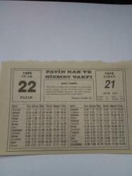 22 Ocak 1995-Orijinal Takvim Yaprağı-Doğum Günü-Söz,Nişan,Nikâh,Düğün ve Önemli Günler Hediyesi-Fatih Hak ve Hizmet Vakfı-Ayet/Hadis(Buhârî,Tevhîd:52)-(Dünden Devam)-S.Demirel-Sarı Sağlık