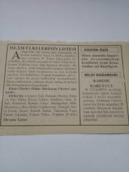 24 Ocak 1995-Orijinal Takvim Yaprağı-Doğum Günü-Söz,Nişan,Nikâh,Düğün ve Önemli Günler Hediyesi-Fatih Hak ve Hizmet Vakfı-Ayet/Hadis(Müslim/Selam:2184)-İslâm Ülkelerinin Listesi-Sözün Özü-Rahime Koruyucu