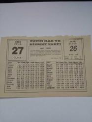 27 Ocak 1995-Orijinal Takvim Yaprağı-Doğum Günü-Söz,Nişan,Nikâh,Düğün ve Önemli Günler Hediyesi-Fatih Hak ve Hizmet Vakfı-Ayet/Hadis(Al-i İmran:118)-Yahyalı'lı Hasan Efendi(1914-1987)-S.Mavghan-Konuş-ma