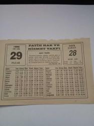 29 Ocak 1995-Orijinal Takvim Yaprağı-Doğum Günü-Söz,Nişan,Nikâh,Düğün ve Önemli Günler Hediyesi-Fatih Hak ve Hizmet Vakfı-Ayet/Hadis(Âl-i imrân:14)-Ramazan ve Oruç-İtalyan Atasözü-Ölü Evinin Yemek Hazırlaması