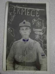 '' İzmit , Kemal Ertan .... '' notlu Siyah Beyaz Askerlik FOTOĞRAFI ( 9/14 cm. )