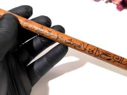 Antika Ahşap Kuran Okuma Çubuğu - Üzeri Dua Yazılı Uzun Çubuk -  NADİR ÜRÜN - Kuran - ı Kerim