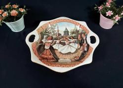 Eski Mevlana Tabak - Derin Kase Sunumluk - Semazen - Konya - Mevlana Temalı TaMELAMİN TABAK