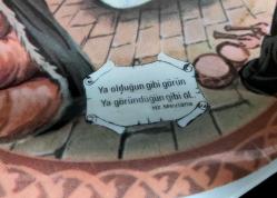 Eski Mevlana Tabak - Derin Kase Sunumluk - Semazen - Konya - Mevlana Temalı TaMELAMİN TABAK