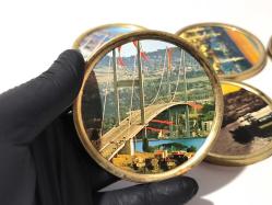 Eski Aya Sofya ve Süleymaniye Cami - Boğaz Köprüsü Mini Tabak - Dekor - Bardak Altı  - İstanbul Temalı Hediyelik - 6 Adet