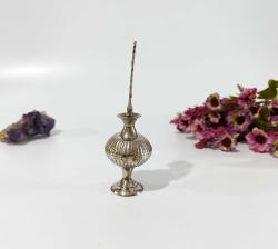 Sürmedan - Eskilerden İşlemeli Sürmelik - Makyaj Kutusu - Sürme Şişesi - Pirinç Sürmedan - Gümüş Renkli - 93