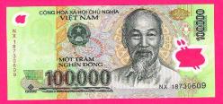 Vietnam 100 000 Dong MIX YEAR Polymer UNC (TK 18 861) ÇİL