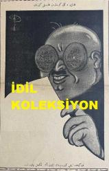 Osmanlıca Akbaba Mizah Dergisi-Gazetesi, Orijinal Dönem Basım, (Ottoman Magazine-Newspaper) - 15 Mayıs 1924 - Sayı: 151 - Rumi: 15 Mayıs 1340 - Hicri: 12 Şevval 1342 - Karikatürist Ramiz Gökçe'nin Çalışması: Karayı, Ak Gösteren Tılsımlı Gözlük 