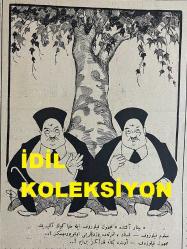 Osmanlıca Akbaba Mizah Dergisi-Gazetesi, Orijinal Dönem Basım, (Ottoman Magazine-Newspaper) - 15 Mayıs 1924 - Sayı: 151 - Rumi: 15 Mayıs 1340 - Hicri: 12 Şevval 1342 - Karikatürist Ramiz Gökçe'nin Çalışması: Karayı, Ak Gösteren Tılsımlı Gözlük 