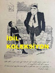Osmanlıca Akbaba Mizah Dergisi-Gazetesi, Orijinal Dönem Basım, (Ottoman Magazine-Newspaper) - 15 Mayıs 1924 - Sayı: 151 - Rumi: 15 Mayıs 1340 - Hicri: 12 Şevval 1342 - Karikatürist Ramiz Gökçe'nin Çalışması: Karayı, Ak Gösteren Tılsımlı Gözlük 