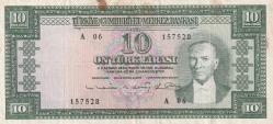 5.EMİSYON 6.TERTİP 10 TÜRK LİRASI, TEMİZ, RESİMDE GÖRÜLEN HALİYLE SATILIKTIR