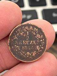 BADEN BÜYÜK DÜKALIĞI 1864 YILI 1 KREUZER