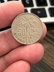 BELÇİKA KONGOSU 1923YILI 50 CENTIM