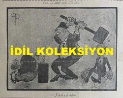 Osmanlıca Akbaba Mizah Dergisi-Gazetesi, Orijinal Dönem Basım, (Ottoman Magazine-Newspaper) - 21 Nisan 1924 - Sayı: 144 - Rumi: 21 Nisan 1340 - Hicri: 17 Ramazan 1342 - Karikatürist Ramiz Gökçe'nin Çalışması: Firari Zengin Ermeniler Tahkikatı Neticesinde: 