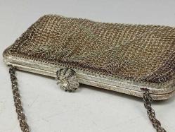 Antika 1900'ler Başları Osmanlı Dönem Örme Alpaka Bayan El Çantası