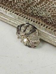 Antika 1900'ler Başları Osmanlı Dönem Örme Alpaka Bayan El Çantası