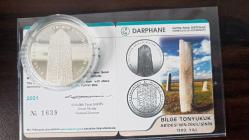 BİLGE TONYUKUK ABİDESİ'NİN DİKİLİŞİNİN 1300.YILI GÜMÜŞ DARPHANE HATIRA PARASI-SERTİFİKALI