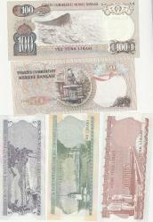 6.Emisyon Tedavül Kağıt Paralar 5-10-20-50 ve 100 Lira Takım ÇİL olarak