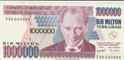 Koleksiyon Ürünü 7. Emisyon 1.000.000 Türk Lirası S48 64 9494 seri numaralı Çil