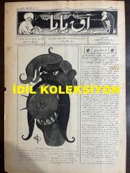 Osmanlıca Akbaba Mizah Dergisi-Gazetesi, Orijinal Dönem Basım, (Ottoman Magazine-Newspaper) - 16 Ekim 1924 - Sayı: 195 - Rumi: 16 Teşrin-i Evvel 1340 - Karikatürist Ramiz Gökçe'nin Musul Meselesini Konu Aldığı Çalışması: 