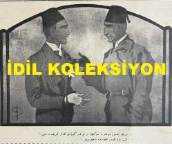 Osmanlıca Akbaba Mizah Dergisi-Gazetesi, Orijinal Dönem Basım, (Ottoman Magazine-Newspaper) - 16 Ekim 1924 - Sayı: 195 - Rumi: 16 Teşrin-i Evvel 1340 - Karikatürist Ramiz Gökçe'nin Musul Meselesini Konu Aldığı Çalışması: 