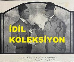 Osmanlıca Akbaba Mizah Dergisi-Gazetesi, Orijinal Dönem Basım, (Ottoman Magazine-Newspaper) - 16 Ekim 1924 - Sayı: 195 - Rumi: 16 Teşrin-i Evvel 1340 - Karikatürist Ramiz Gökçe'nin Musul Meselesini Konu Aldığı Çalışması: 