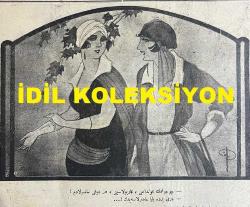 Osmanlıca Akbaba Mizah Dergisi-Gazetesi, Orijinal Dönem Basım, (Ottoman Magazine-Newspaper) - 16 Ekim 1924 - Sayı: 195 - Rumi: 16 Teşrin-i Evvel 1340 - Karikatürist Ramiz Gökçe'nin Musul Meselesini Konu Aldığı Çalışması: 
