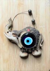 FİL TEMALI DUVAR SÜSÜ SERAMİK KAPI SÜSÜ