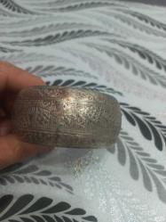 Özbek işi bakır ve gümüş kaplama  karışımı bilezik çap 7 cm yükseklik 3,5 cm